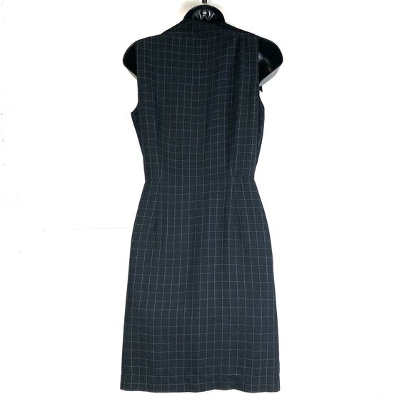 HUGO Buscati Windowpane Grid Sleeveless Blazer Dress Black Size 6 - Picture 5 of 8